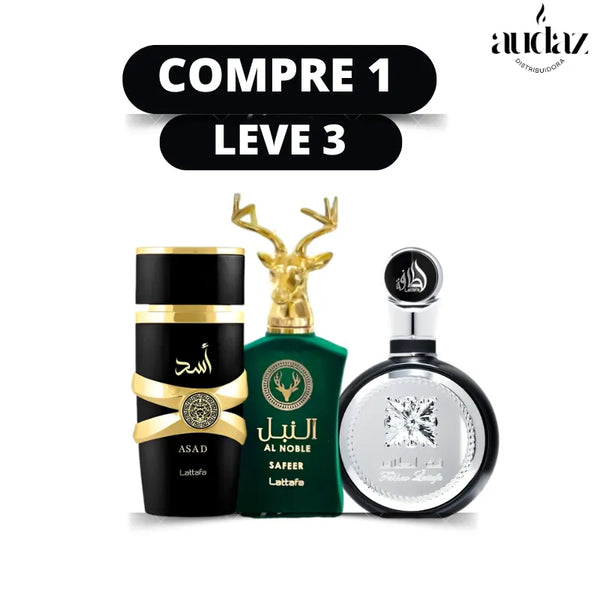 PROMOÇÃO COMPRE 1 LEVE 3 - Assad Lattafa, AL Noble Ameer e Lattafa Fakhar, - Queima de Estoque - 100ml Cada