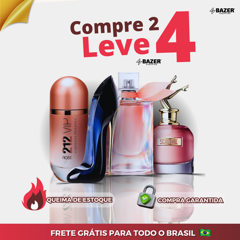 COMPRE 2 LEVE 4 - Scandal, 212 VIP Rosé, La Vie est Belle e Good Girl - QUEIMA DE ESTOQUE 🔥 - (100ml cada)